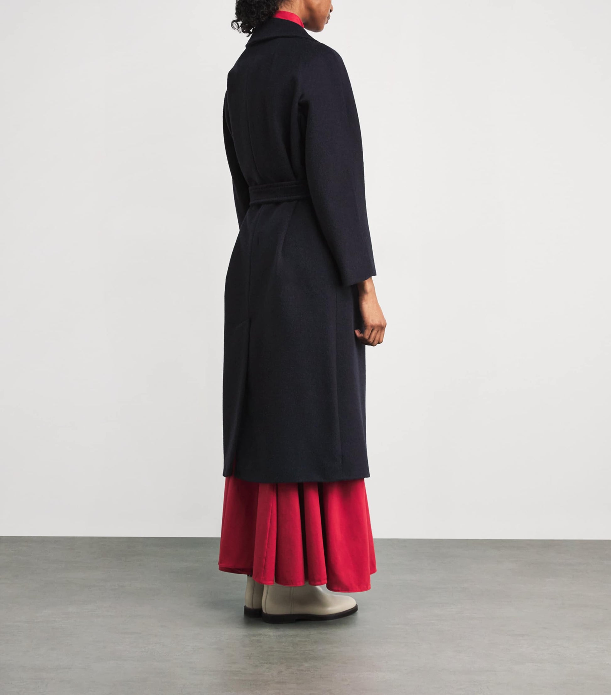 Weekend Max Mara Blue Wool-Alpaca-Blend Belted Coat