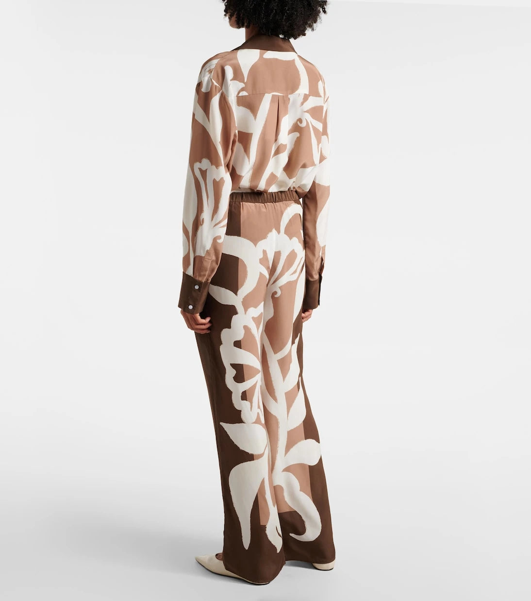 SIR - Portia printed silk satin wide-leg pants