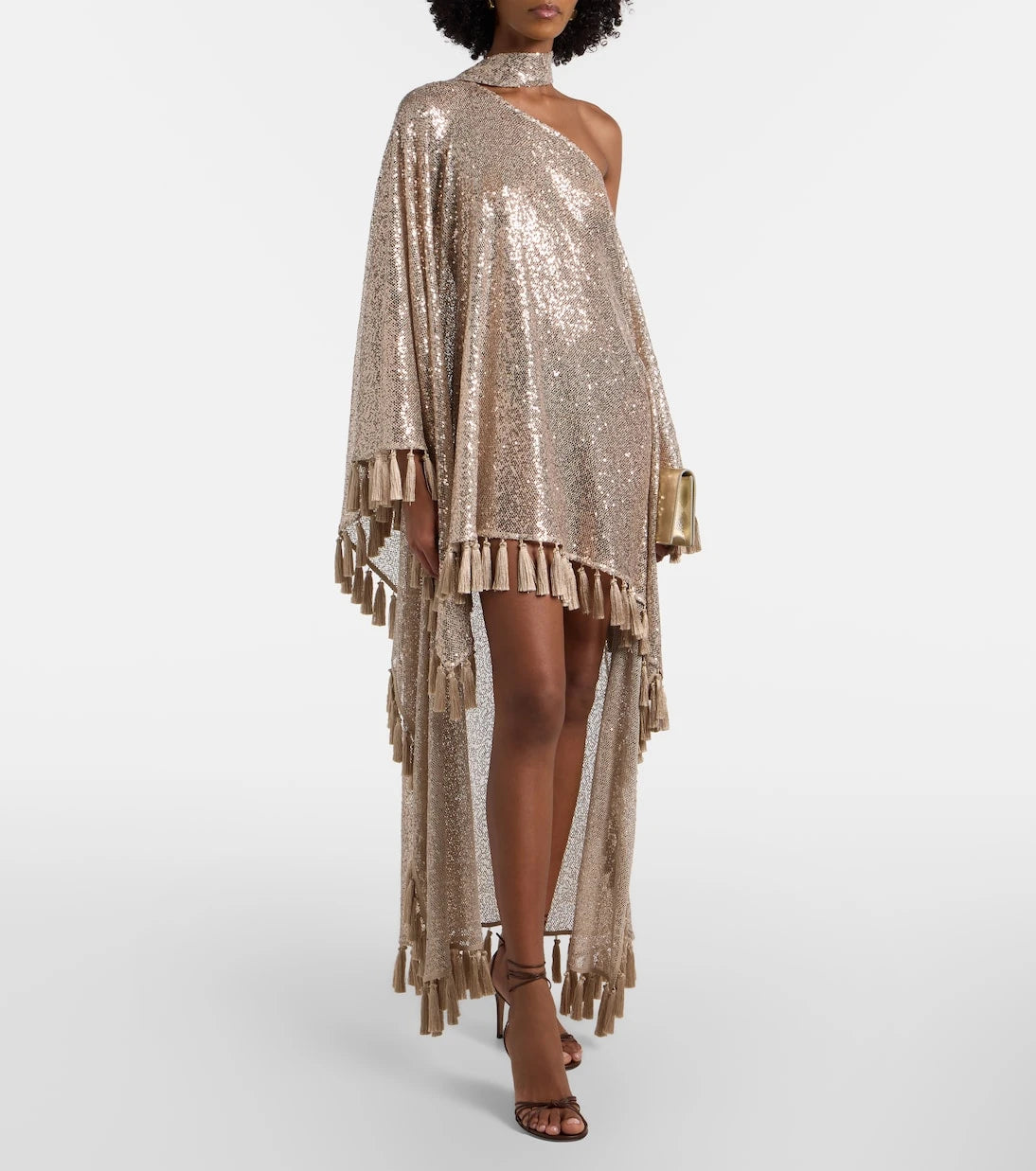 Taller Marmo - Trebbia asymmetric sequined mesh kaftan