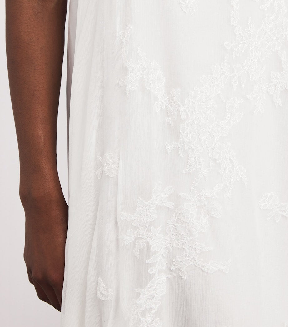 TORLOWEI White Silk Crepe Valerie Maxi Dress