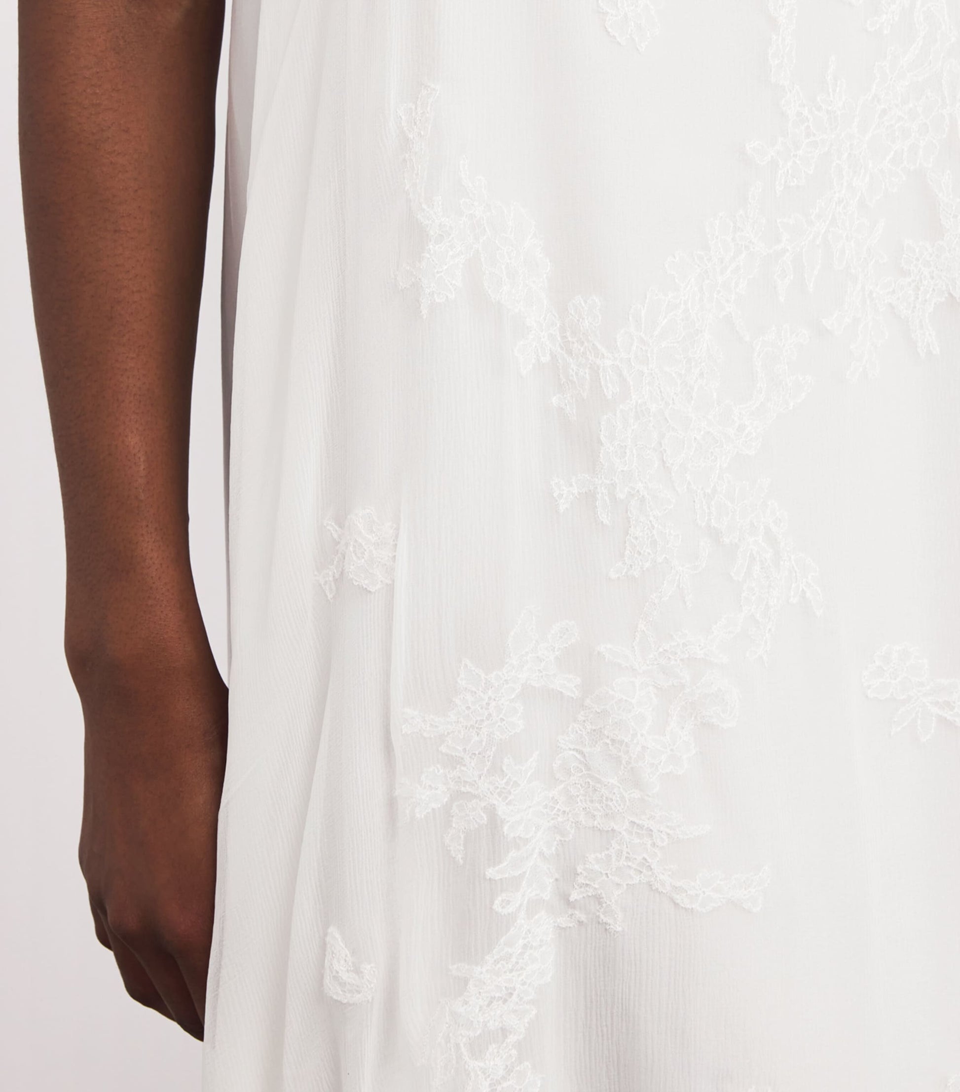 Silk Crepe Valerie Maxi Dress WHITE/WHITE