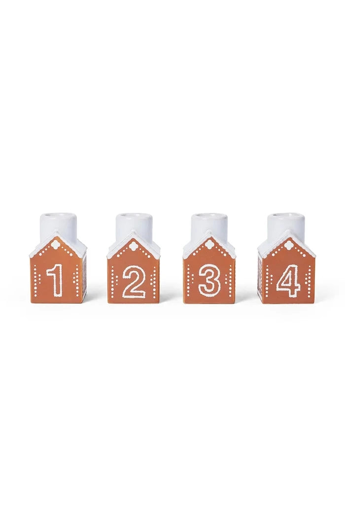 Декоративен свещник Kähler Gingerbread Advent 7,5 x 5 cm (4 броя)