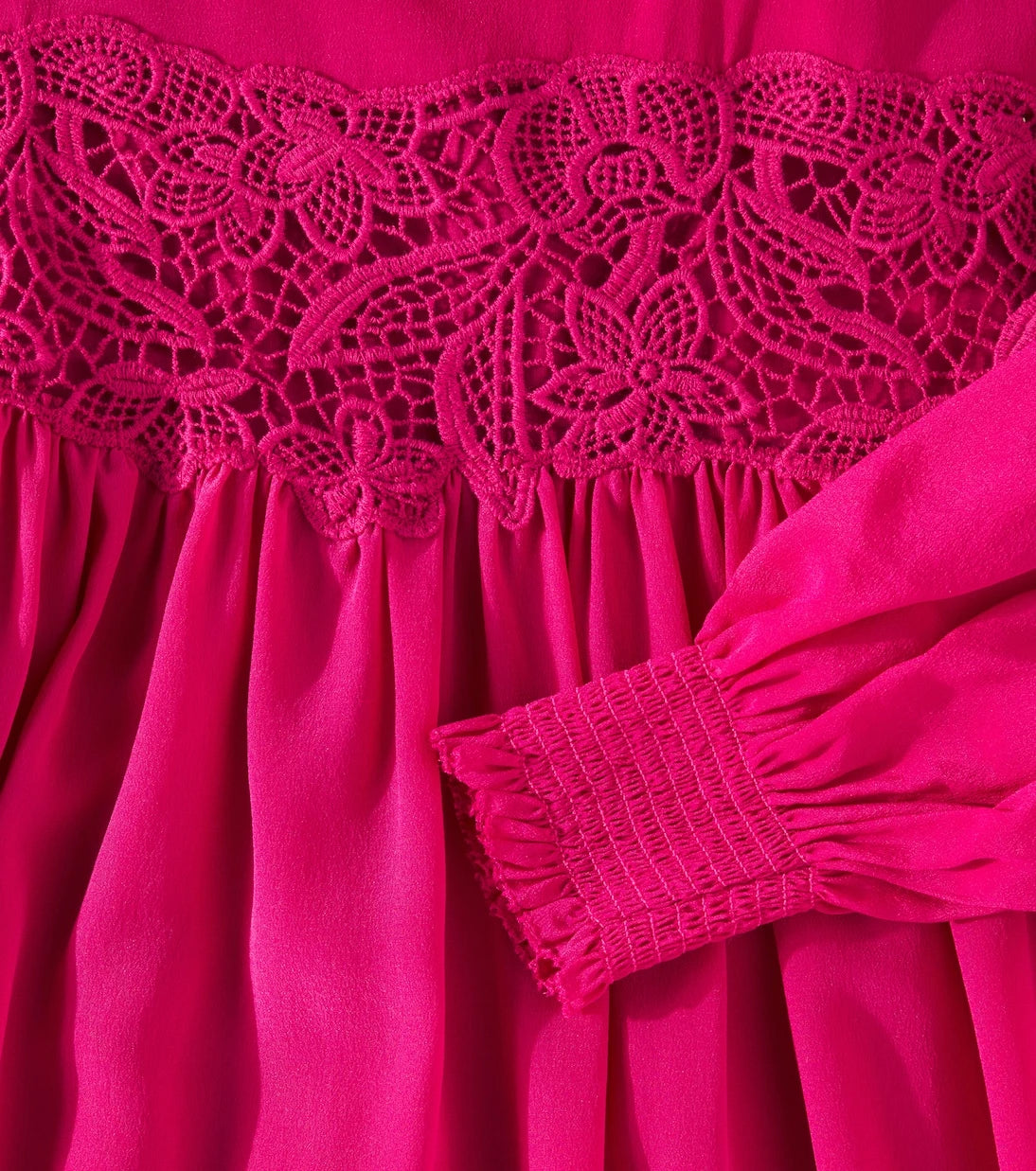 Chloé Kids - فستان حريري بتفاصيل دانتيل