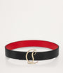 Red CL Logo Leather Belt