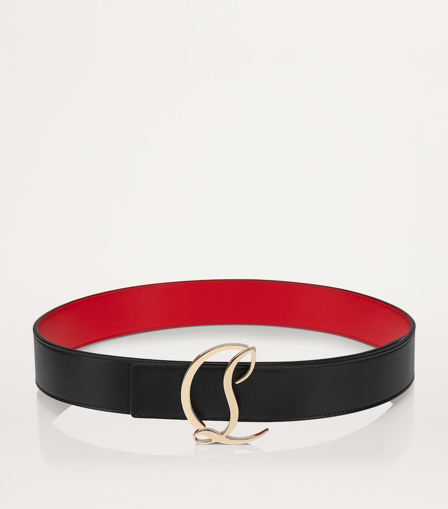 Red CL Logo Leather Belt