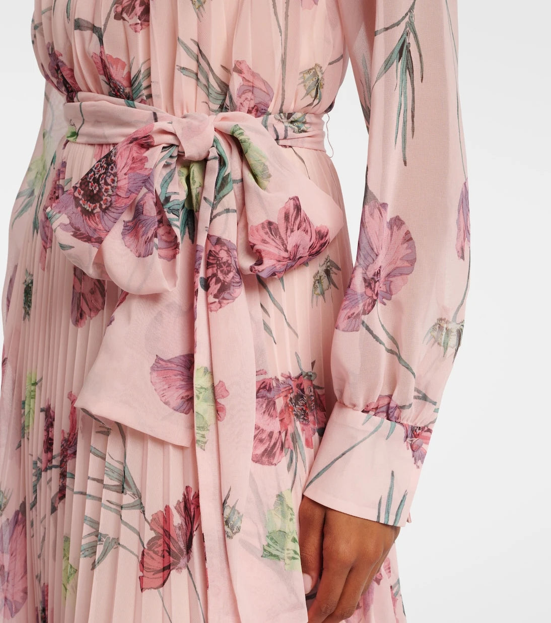 Erdem - Floral pleated voile gown