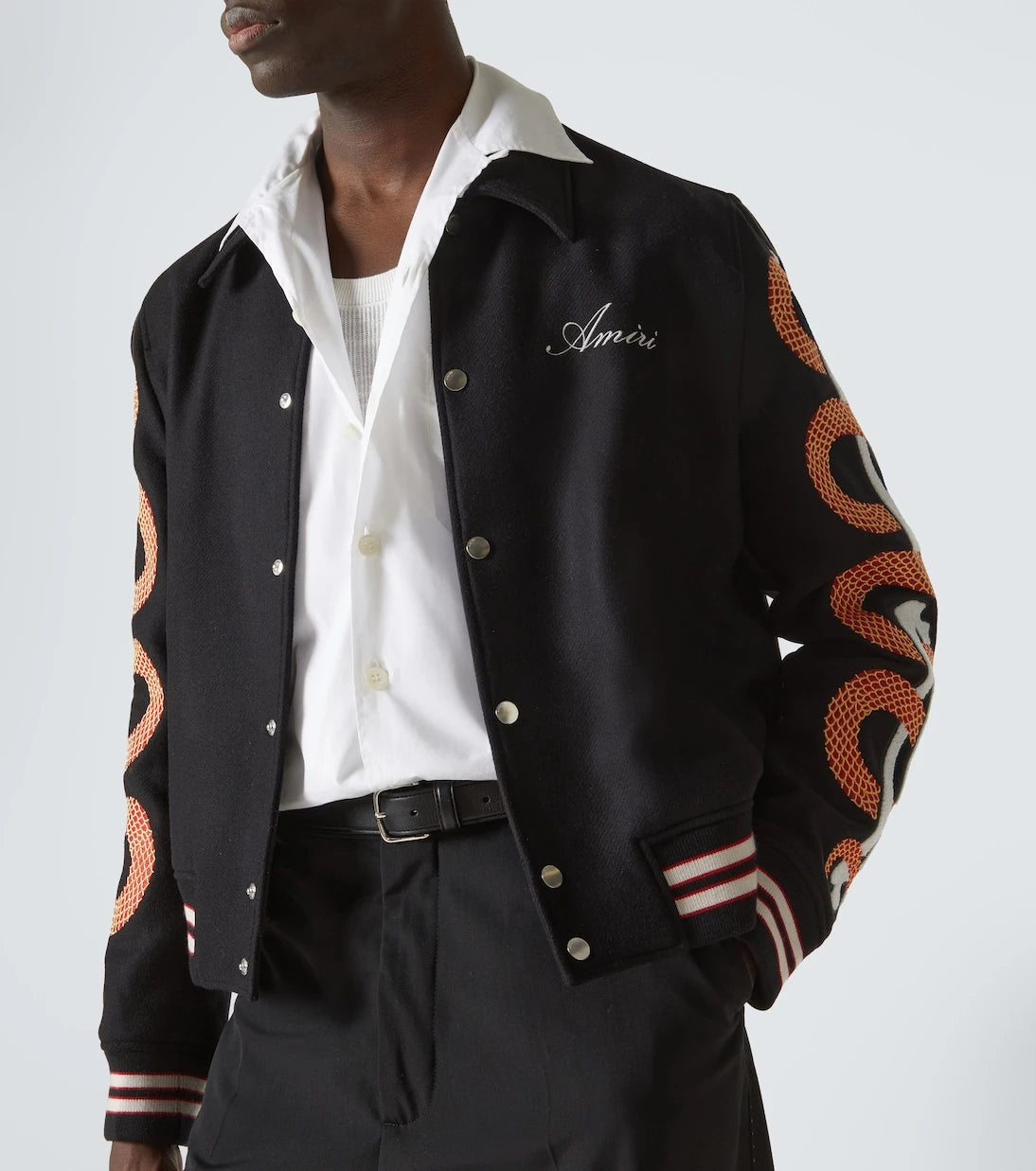 Amiri - Amiri Snake Bones wool-blend varsity jacket