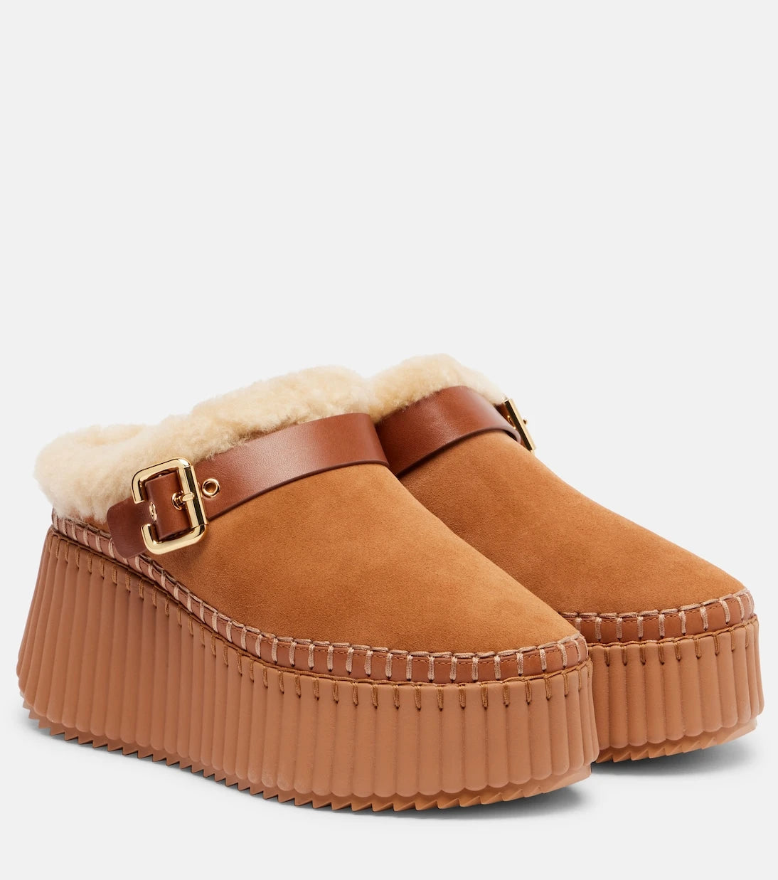 Chloé - Nama 80 suede platform mules