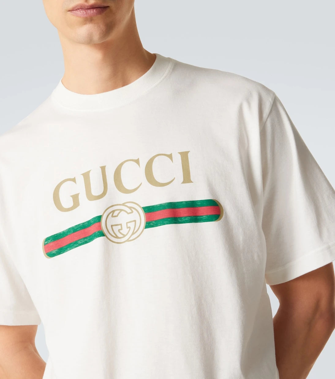 Gucci - Logo cotton and silk jersey T-shirt