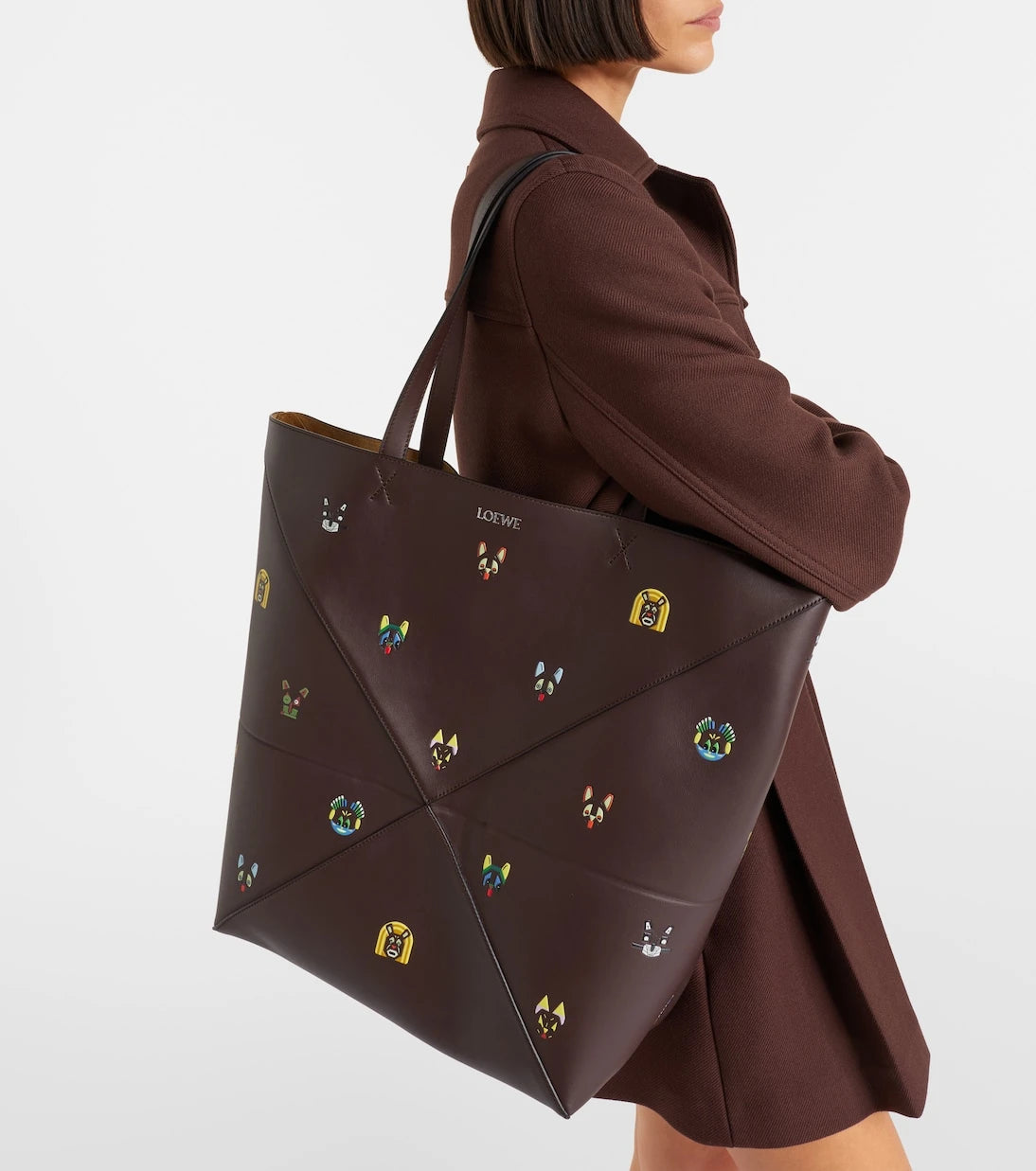Loewe - x Louis Wain Puzzle Fold Cats leather tote bag