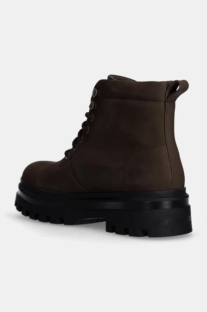 Обувки от набук Calvin Klein Jeans LUGGED LACEUP BOOT OXF HIKING NB