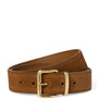 Brown Suede Engraved-Buckle Belt