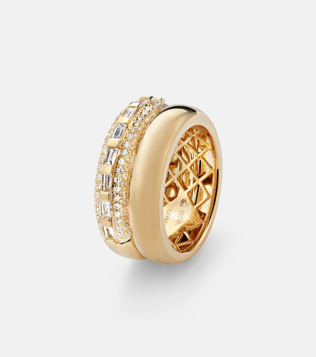 Shay Jewelry - خاتم Orbit من الذهب عيار 18 قيراطًا مرصّع بالألماس