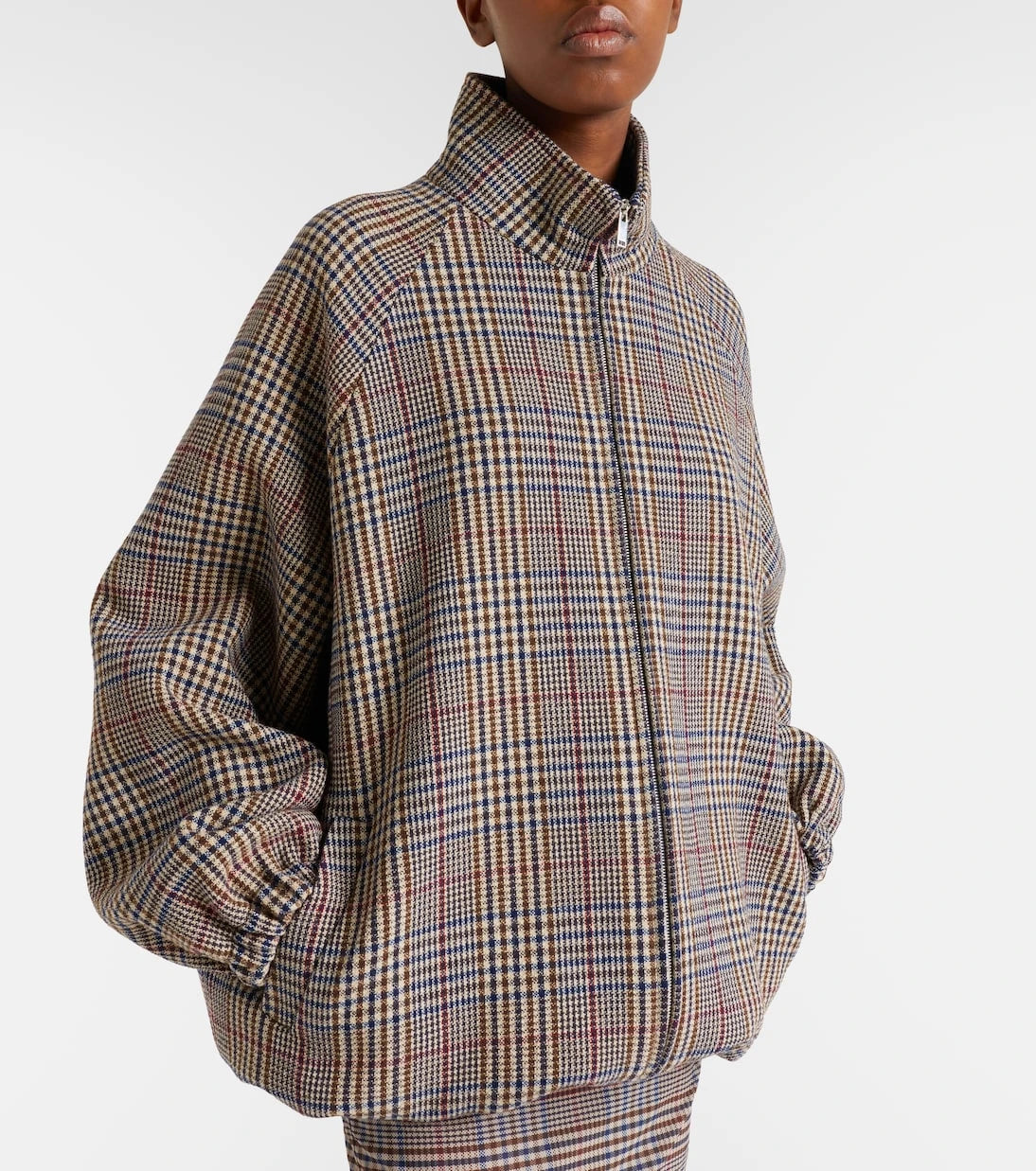 The Frankie Shop - Baxter checked wool-blend blouson jacket