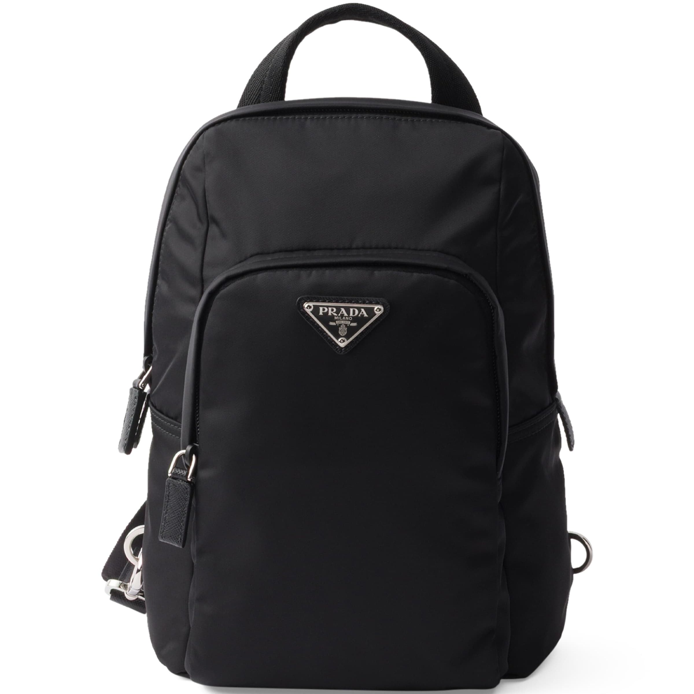 Re-Nylon and Saffiano Leather Backpack