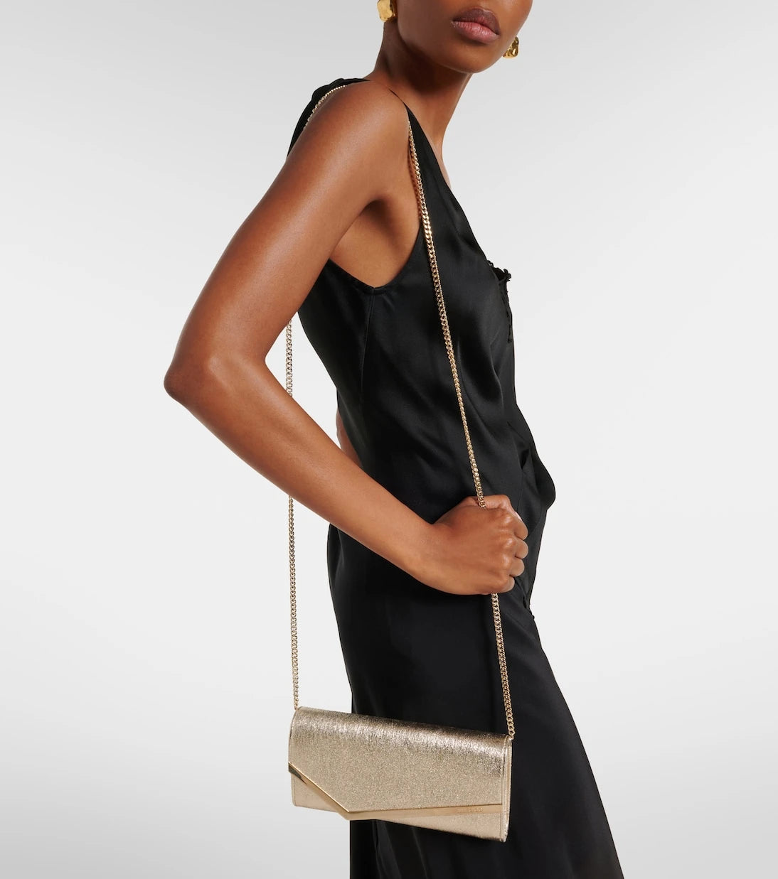 Jimmy Choo - Emmie Small metallic leather clutch