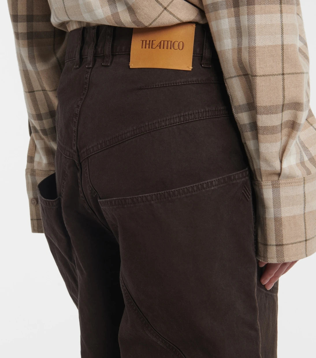 The Attico - High-rise wide-leg jeans