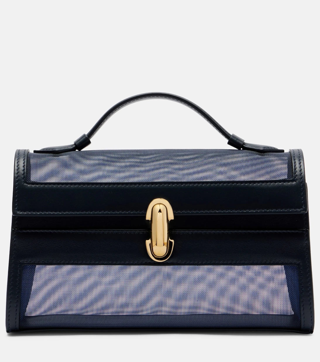 Savette - Symmetry leather-trimmed mesh tote bag