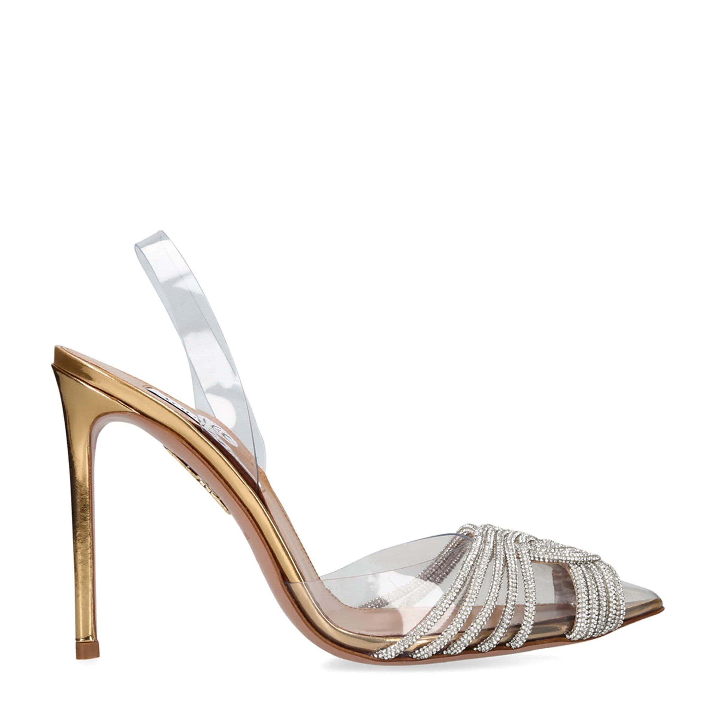 Plexi Gatsby Slingback Heels 105 GOLD