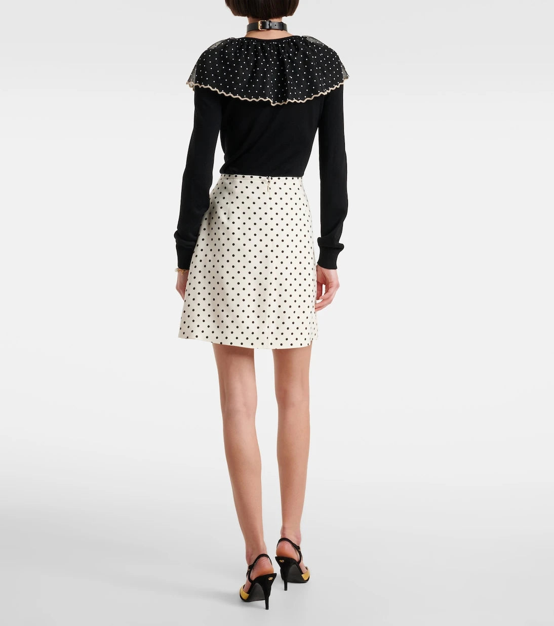 Valentino - Bow-detail polka-dot miniskirt