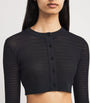 Victoria Beckham Black Cropped Round-Neck Cardigan