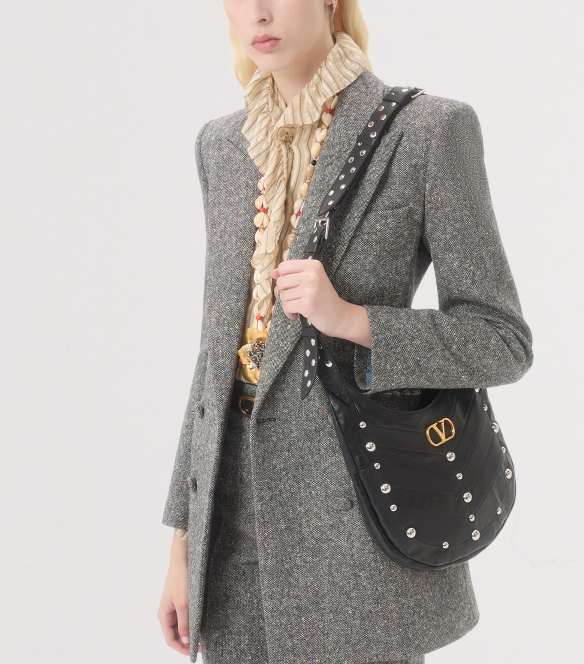 Valentino White Virgin Wool-Blend Pea Coat