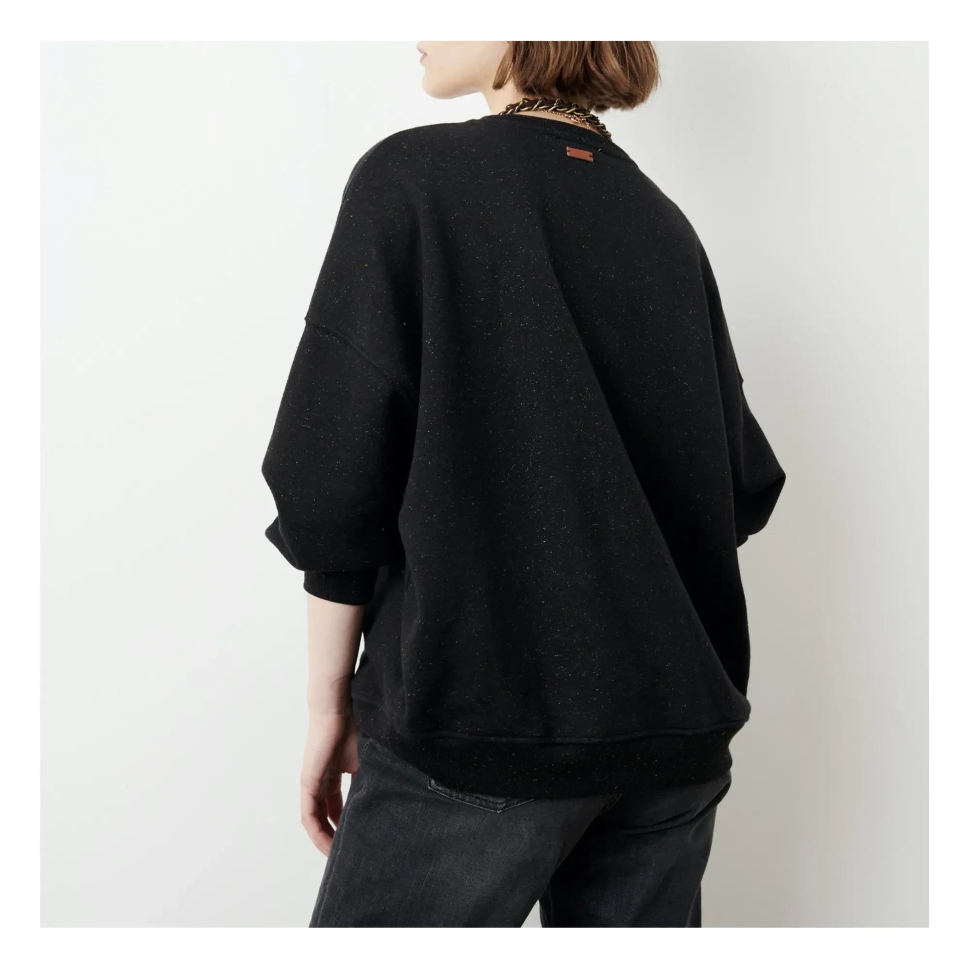 Sessùn - Chebbi Flecked Cotton Sweatshirt | Black
