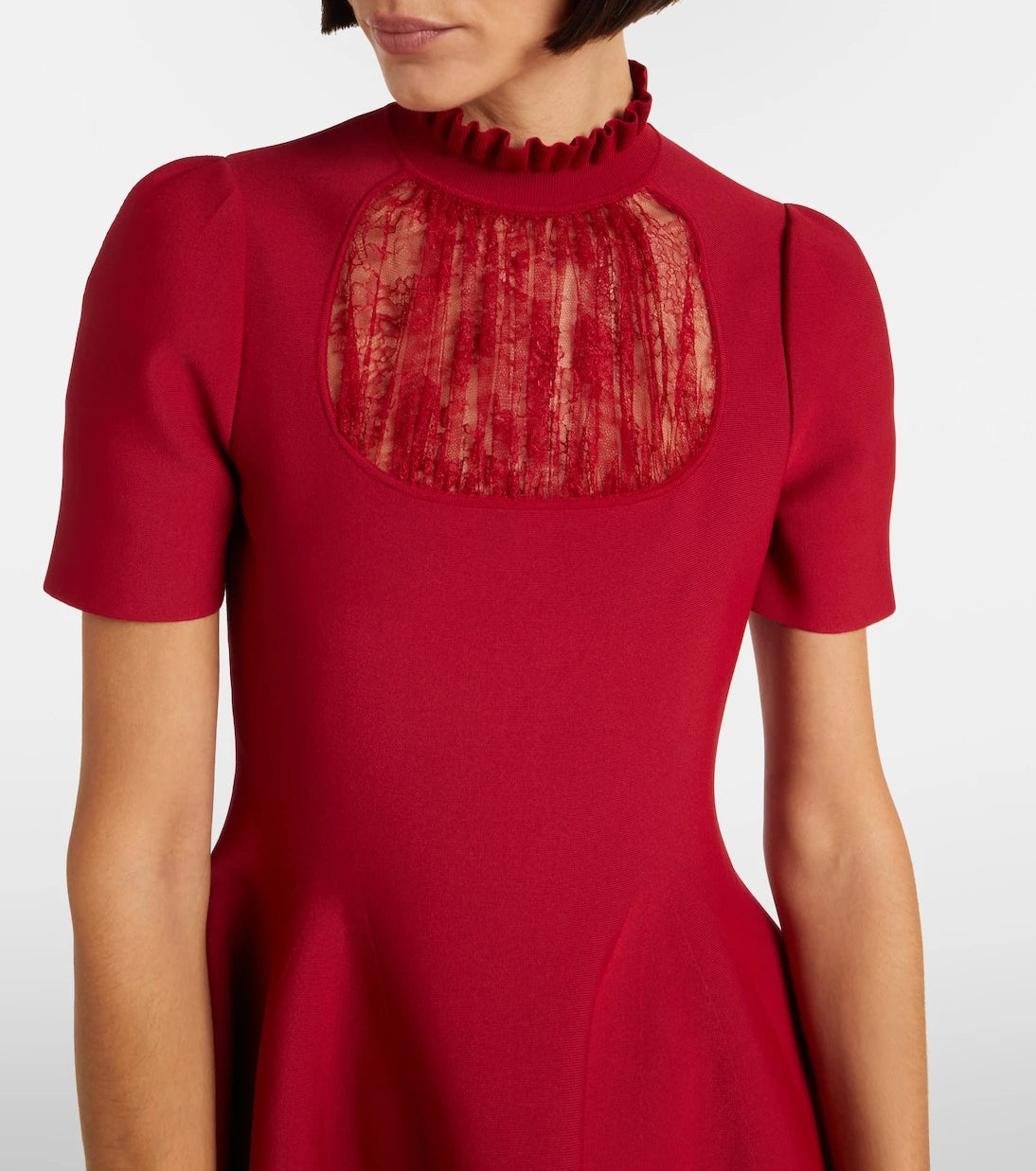 McQueen - Lace-trimmed minidress