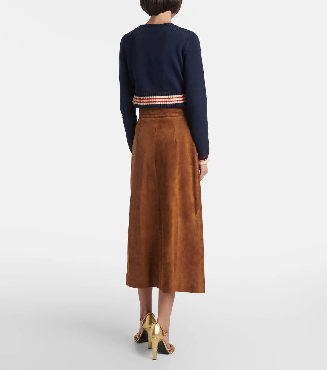 Valentino - Suede midi skirt