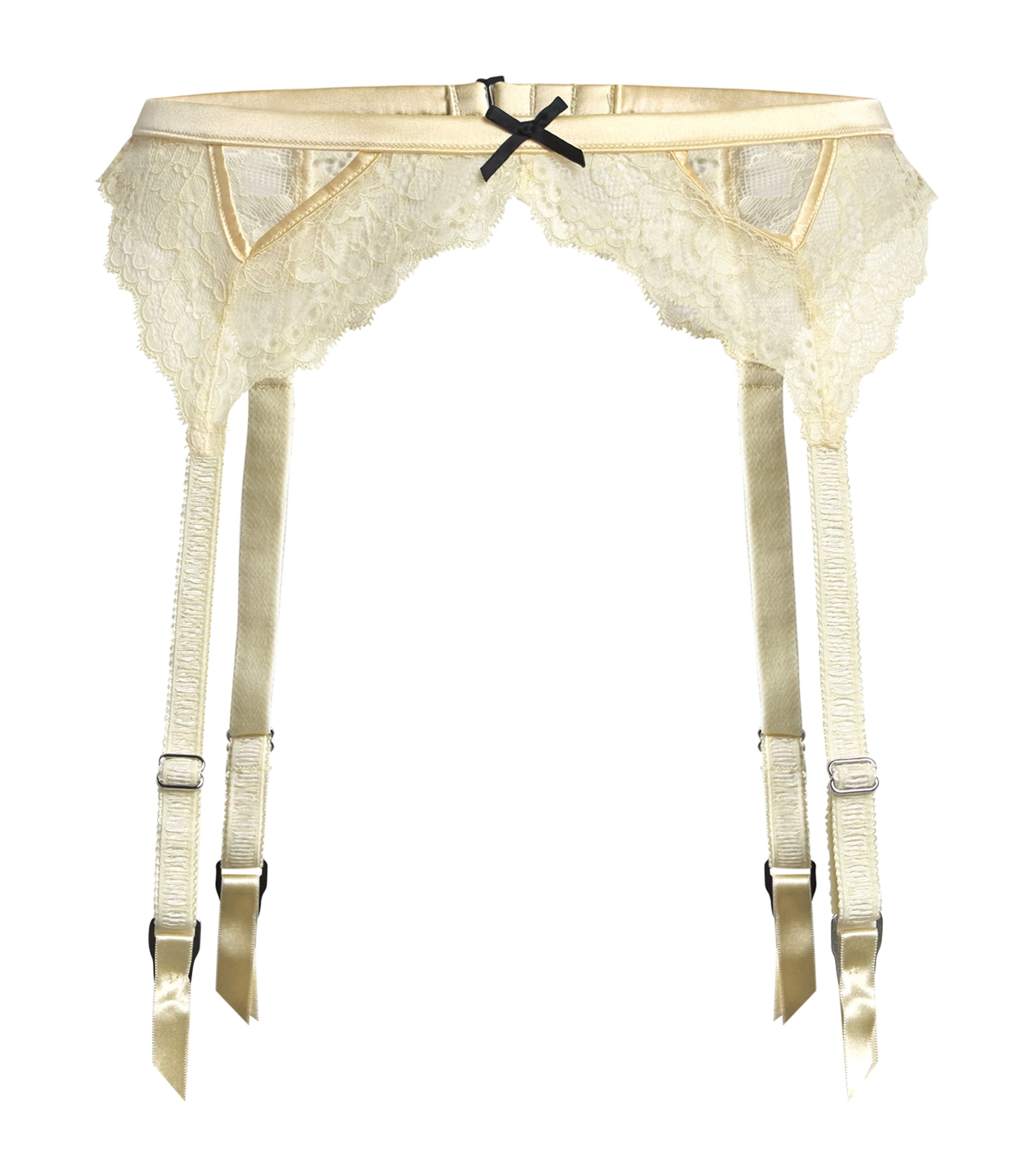 Yellow Lace Bianca Suspender Belt
