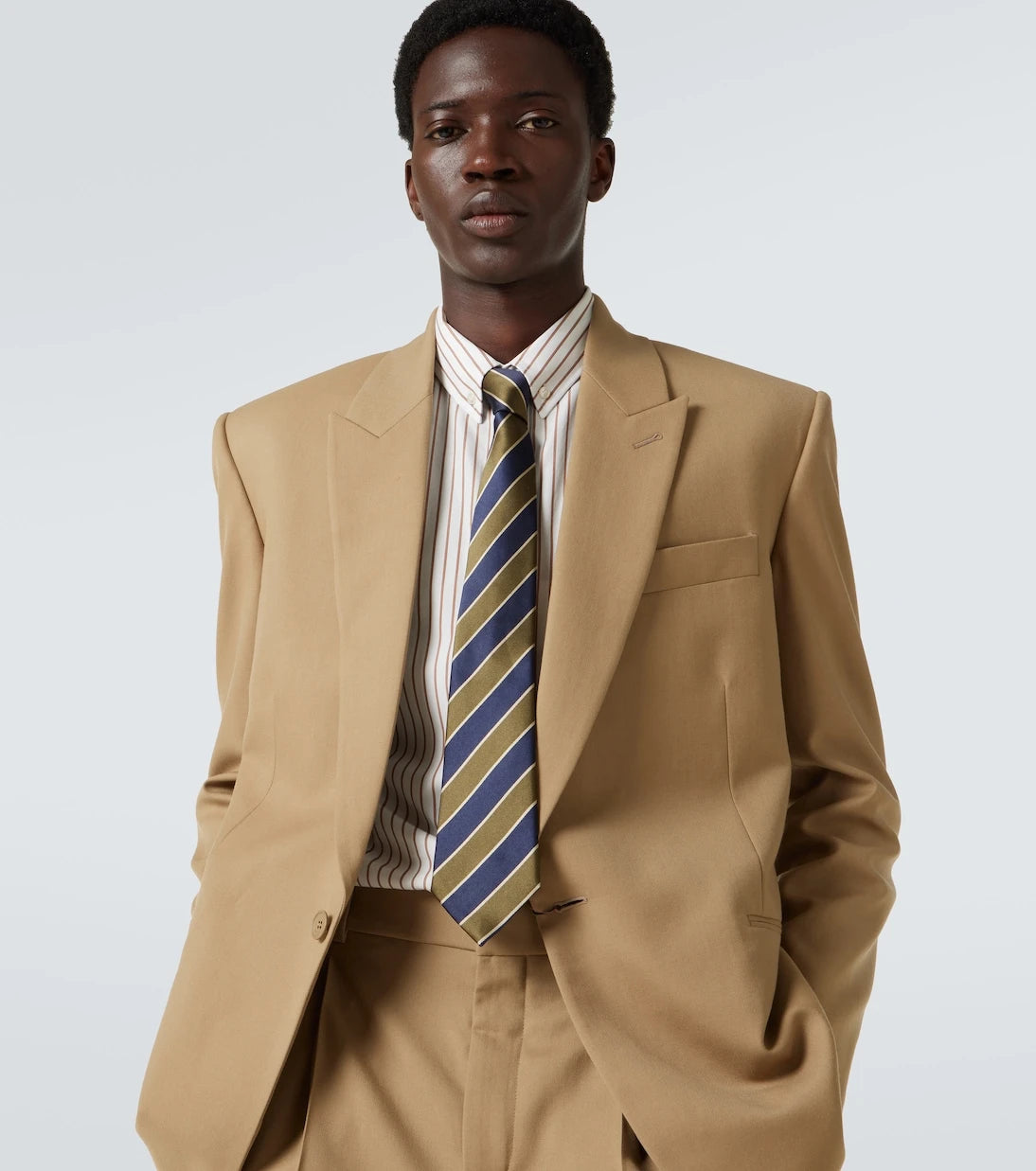 Saint Laurent - Striped silk twill tie