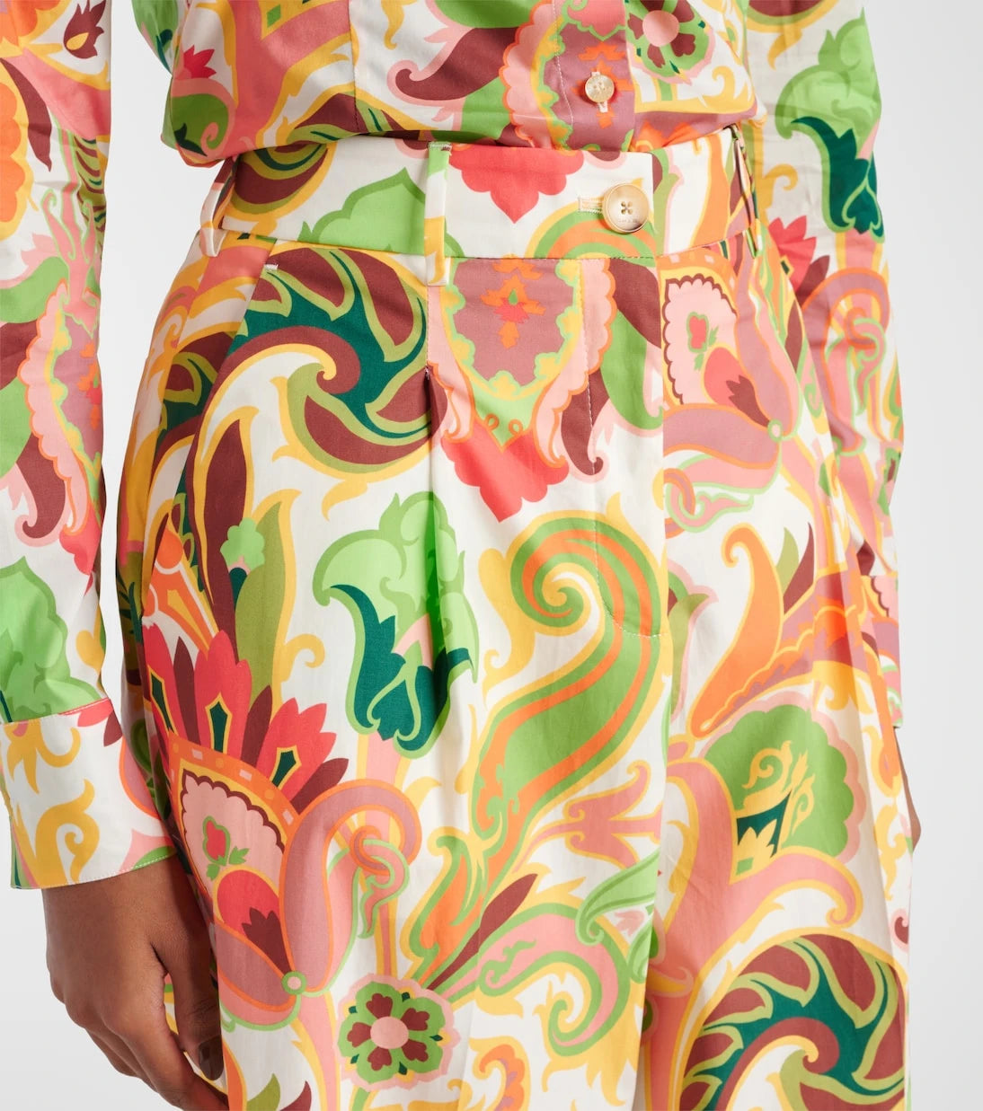 Etro - Printed cotton wide-leg pants
