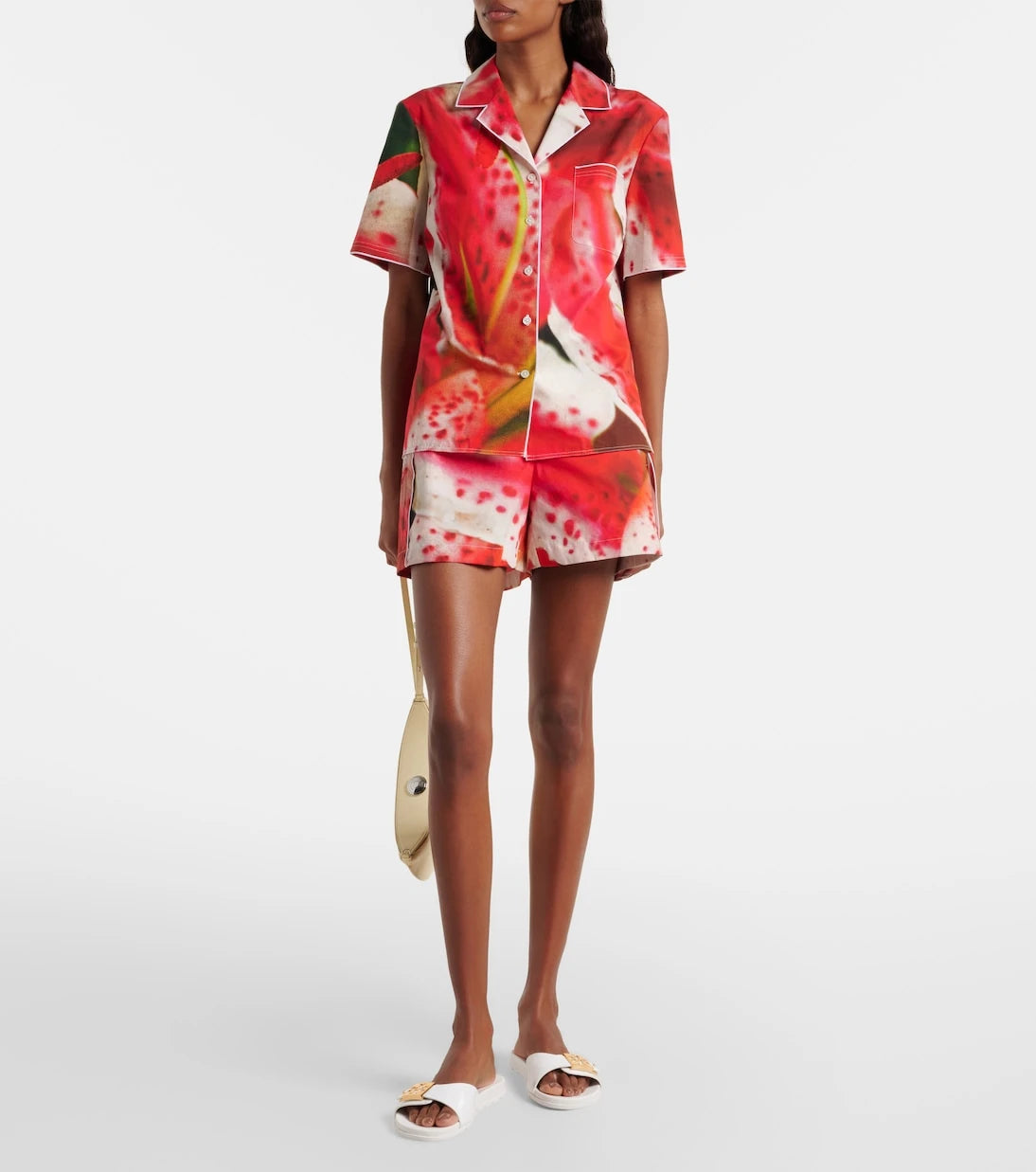 Tory Burch - Printed cotton-blend twill shirt