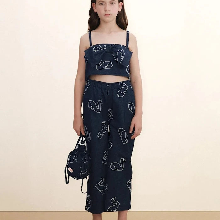 Детски дънки Tinycottons BIG SWANS DENIM PANT