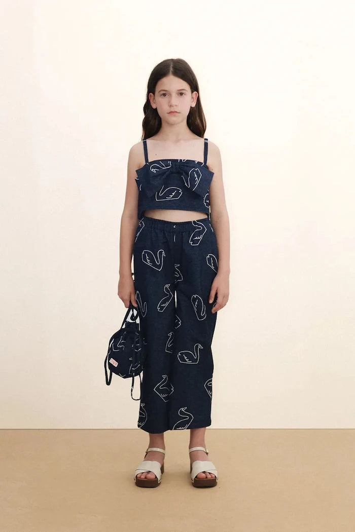 Детски дънки Tinycottons BIG SWANS DENIM PANT
