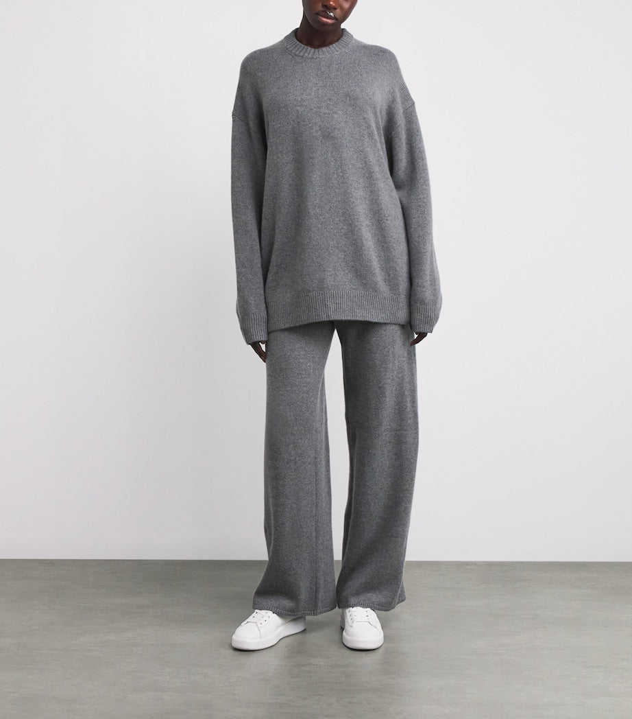 Skims Grey Oversized Cashmere Boyfriend Sweater