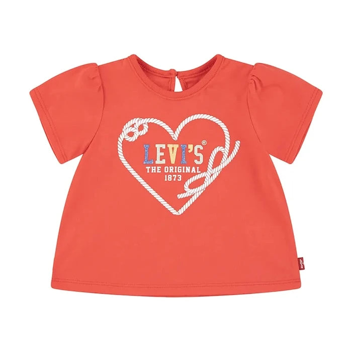 Бебешка тениска Levi's HEART SS PUFF SLEEVE SLV TEE