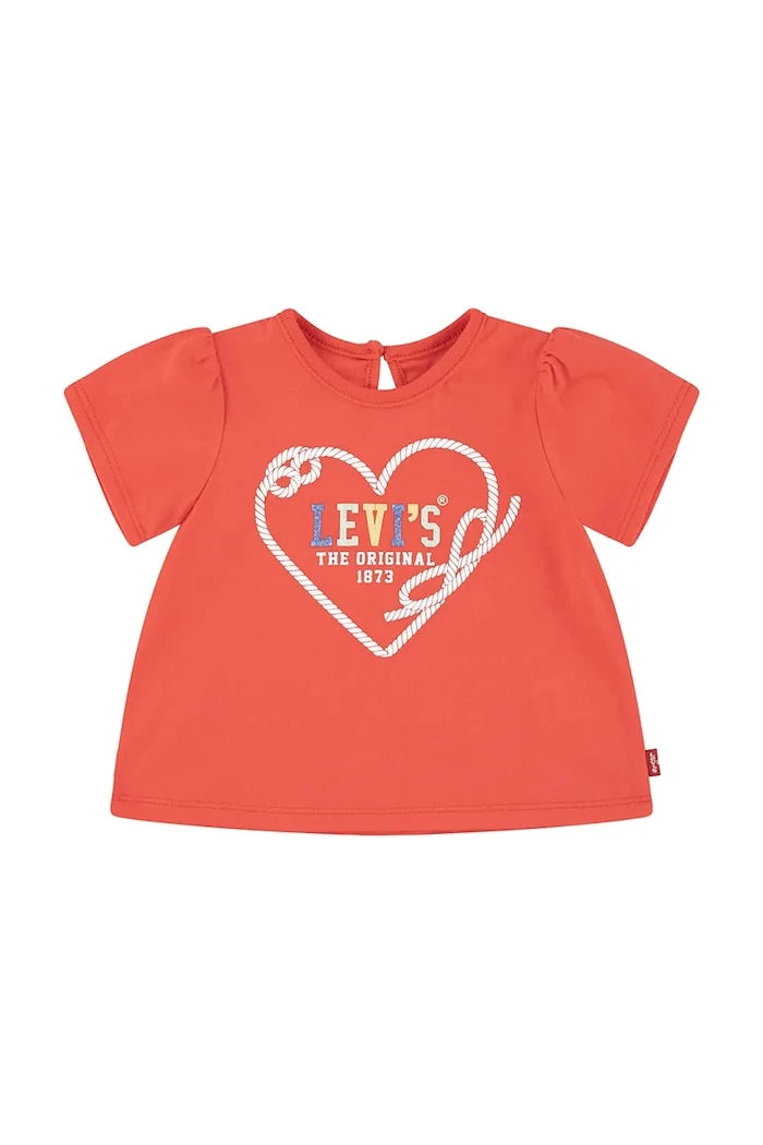 Бебешка тениска Levi's HEART SS PUFF SLEEVE SLV TEE