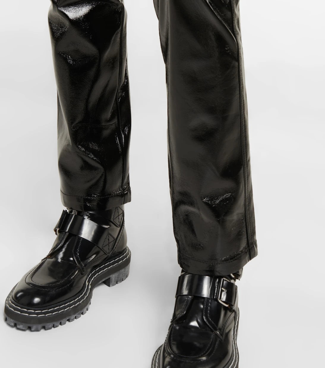 Proenza Schouler - White Label coated high-rise straight pants