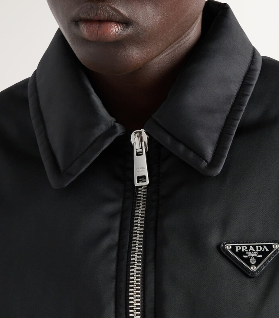 Prada Black Re-Nylon Down Belted Jacket