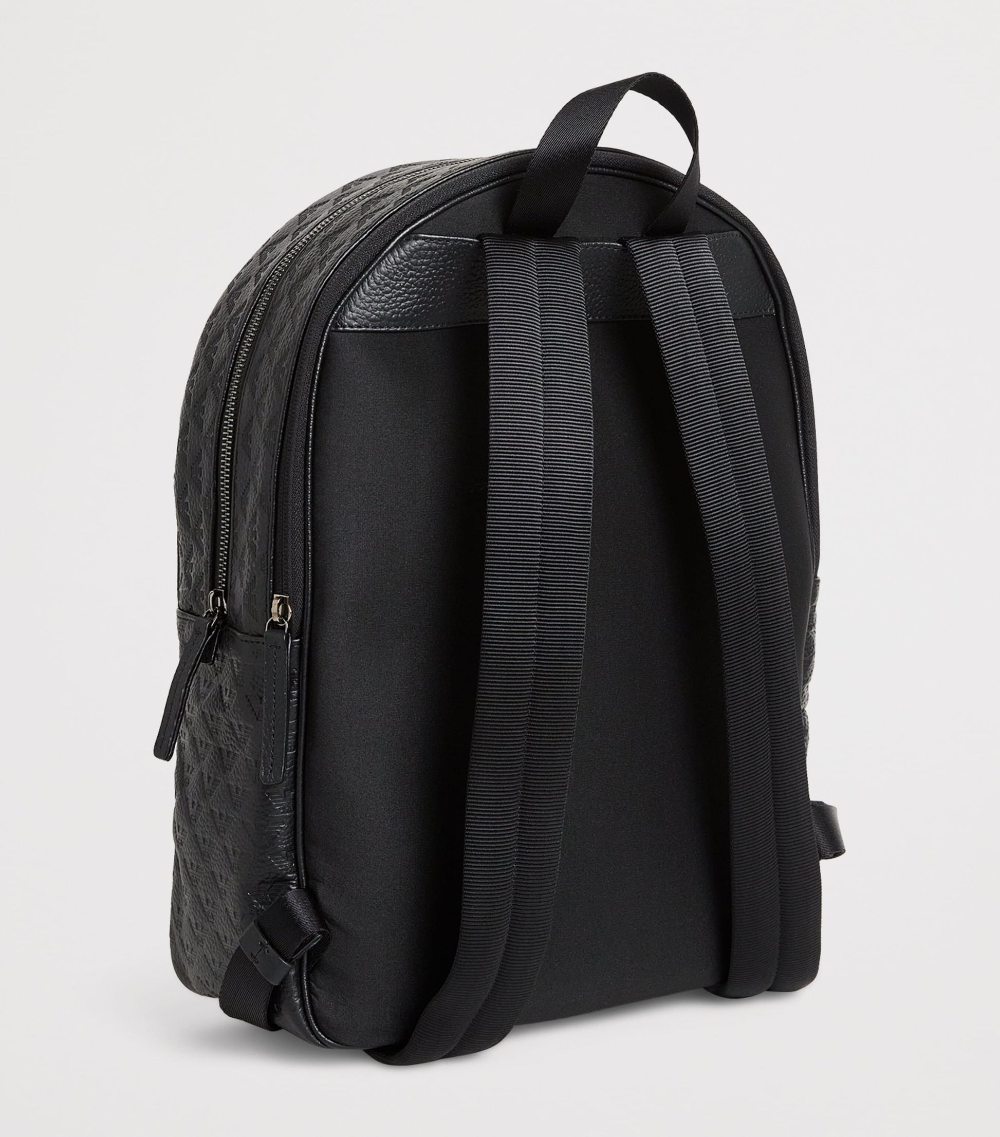 Leather Embossed-Logo Backpack