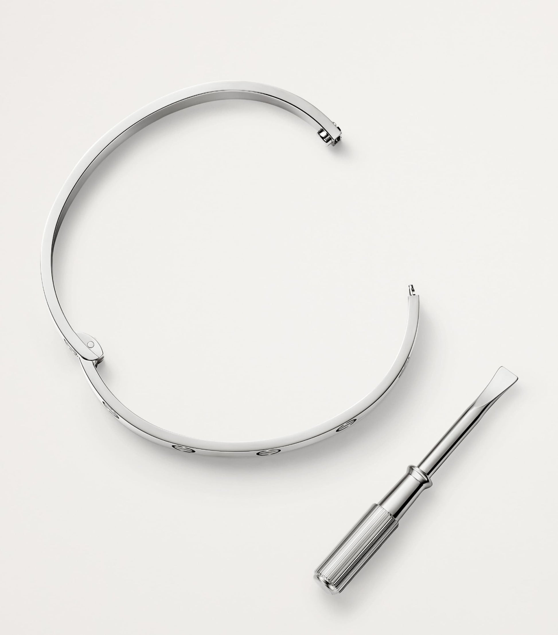 Cartier LOVE Classic White Gold Bracelet - Single-Screw Closure