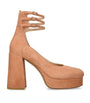 Chloé Orange Suede Loti Platform Pumps 80