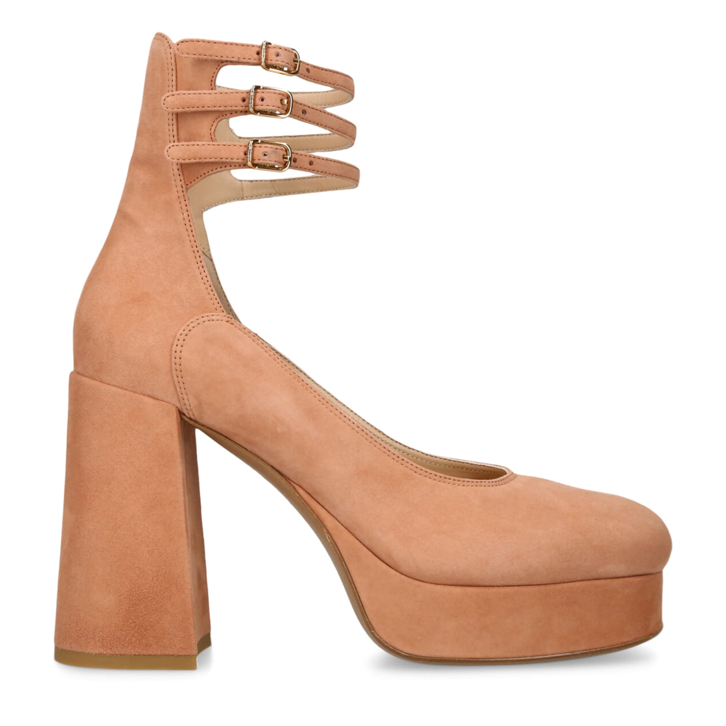 Chloé Orange Suede Loti Platform Pumps 80