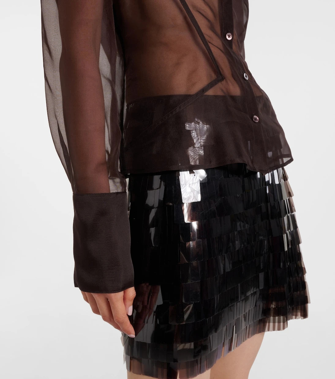 Staud - Aida sheer silk organza shirt