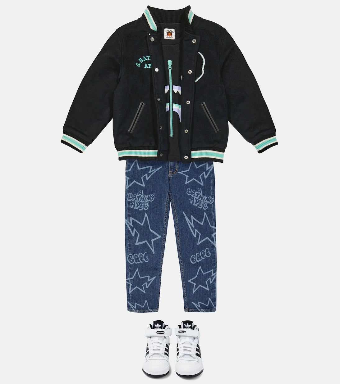 BAPE Kids - Printed jeans