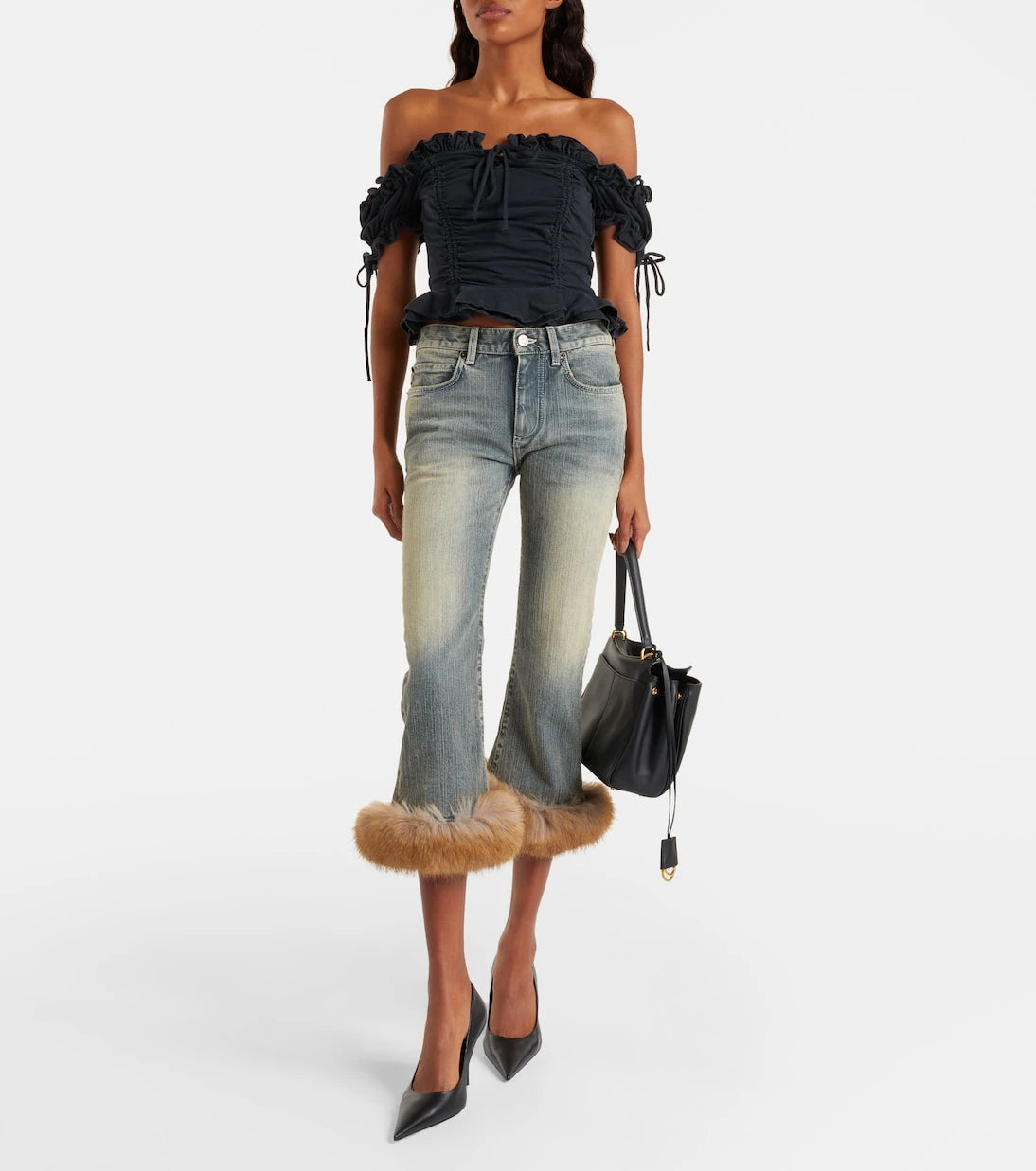 Balenciaga - Gathered cotton crop top