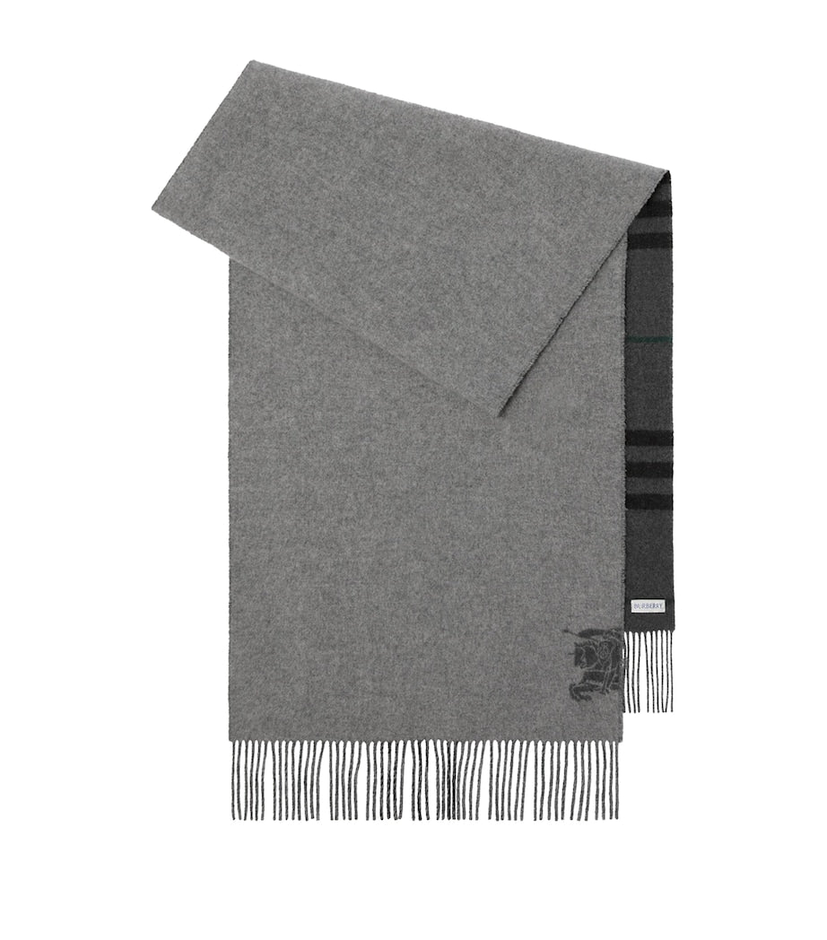 Black Cashmere Wide Reversible EKD Scarf