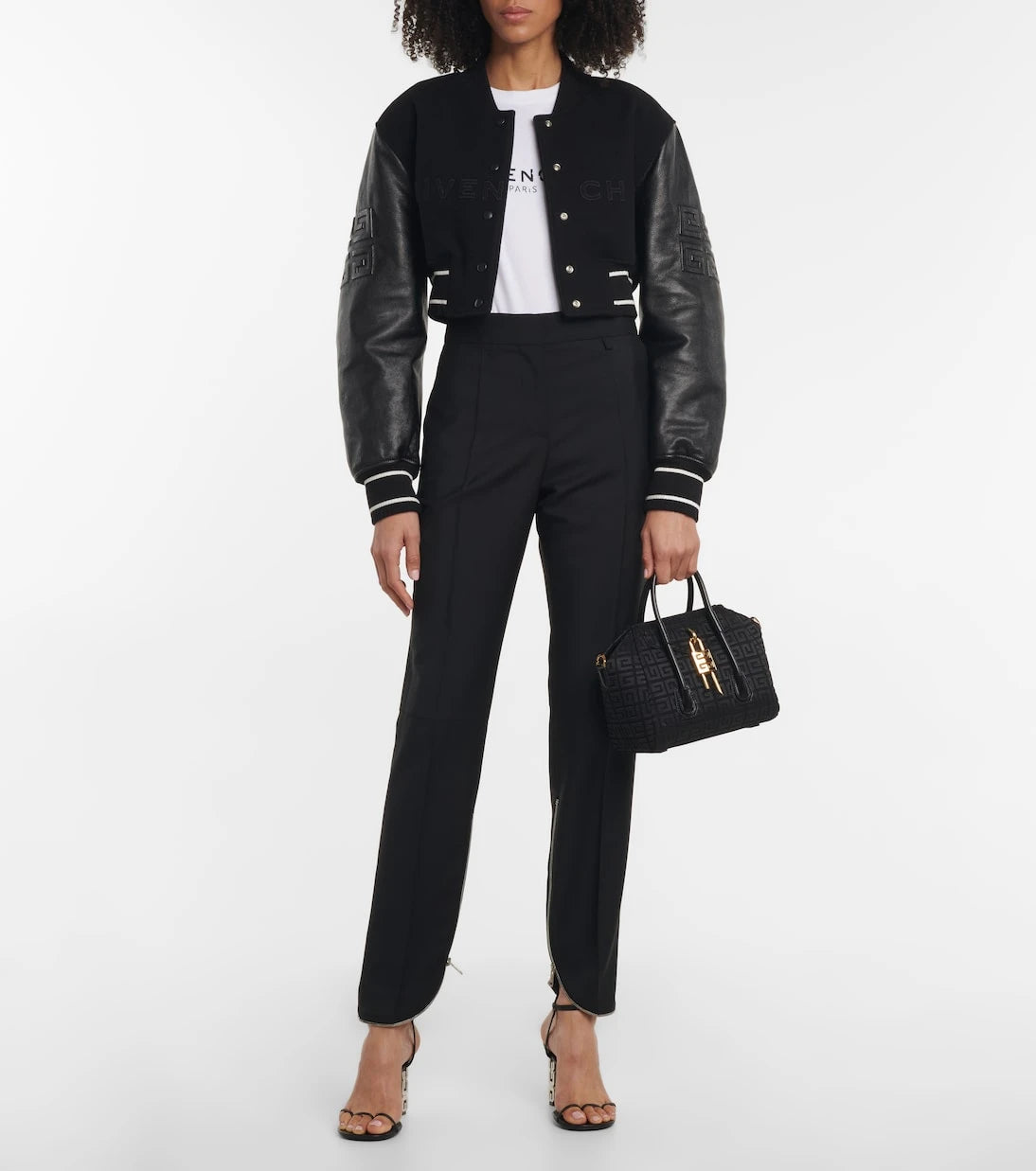 Givenchy - Antigona Lock Mini leather-trimmed bag