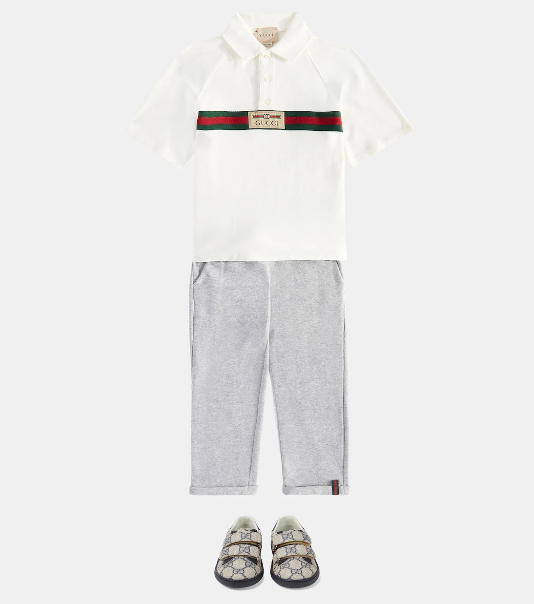 Gucci Kids - أحذية رياضية GG مزينة بالجلد